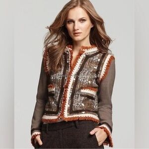 Tory Burch Gold and Orange Chain Detail